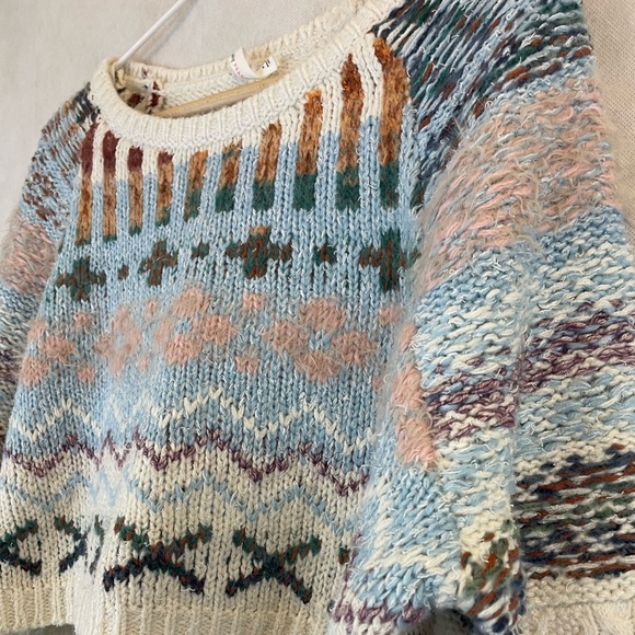 Anthropologie | Daily Practice Multicoloured Wool Cropped Sweater Size S/XS - Picture 5 of 13